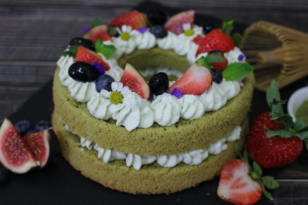 【抺茶蜜漬黑豆海綿蛋糕】食譜