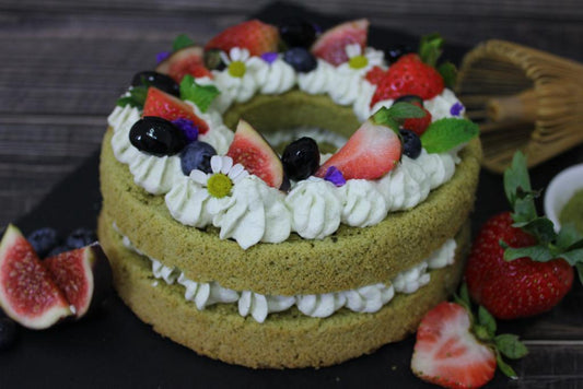 【抺茶蜜漬黑豆海綿蛋糕】食譜