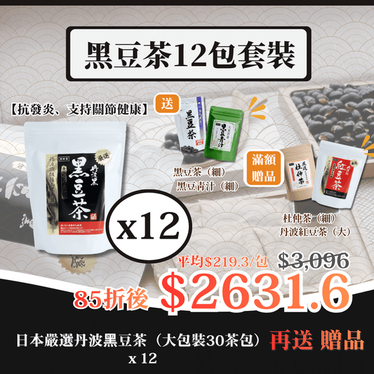 日本嚴選丹波黑豆茶（大）12包套裝 再送禮品